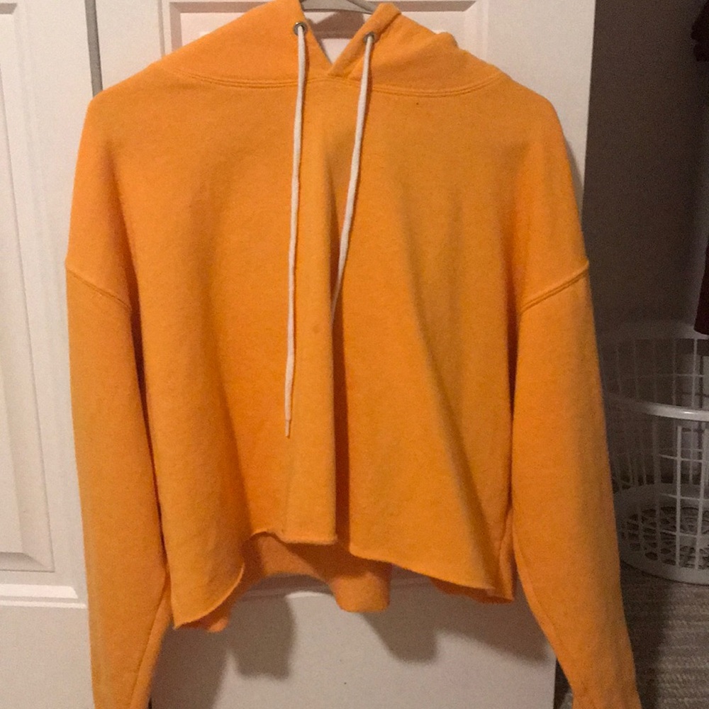 yellow/orange cropped hoodie